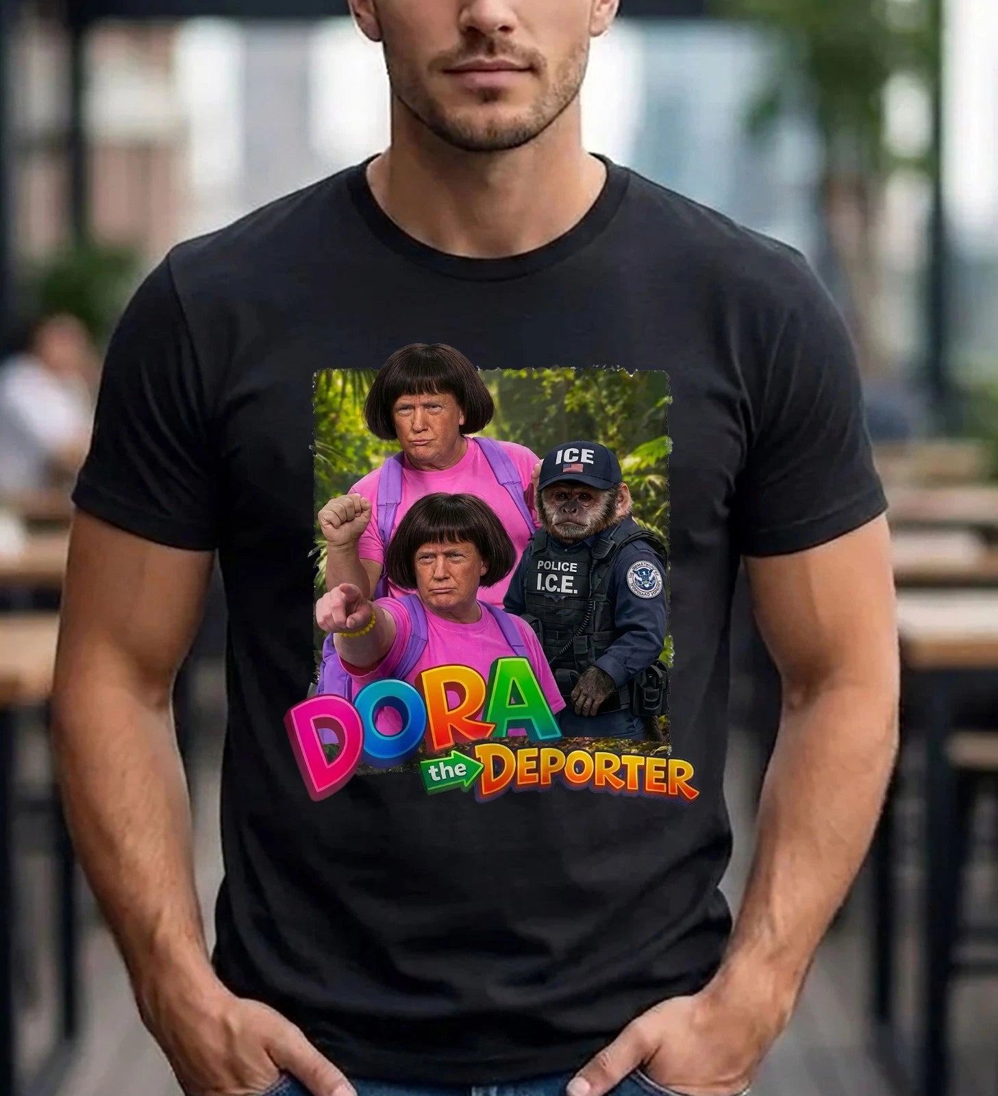 Dora the Deporter Funny Meme T-Shirt - Cartoon Trump Sarcastic Tee Top