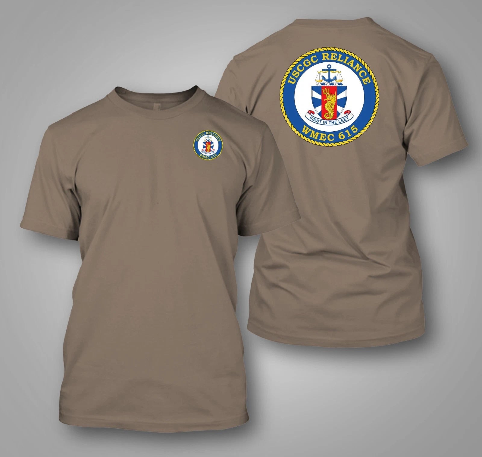 USCGC Reliance (WMEC-615)  U.S. Coast Guard Cutter -  Custom front and back tee