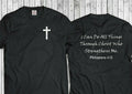 Front & Back Bible Verse T-Shirt Philippians 4:13 Jesus Christian Cross Church