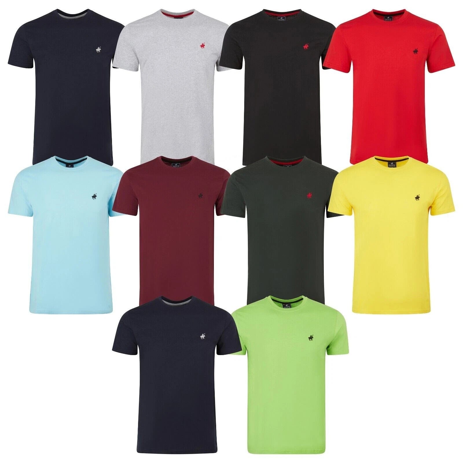 LOT Assorted Colors 100% Cotton Men's Pacific Polo Club Short Sleeve T Shirts