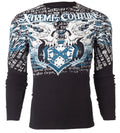 Xtreme Couture by Affliction Men's Thermal Shirt LIGHTNING Black Biker