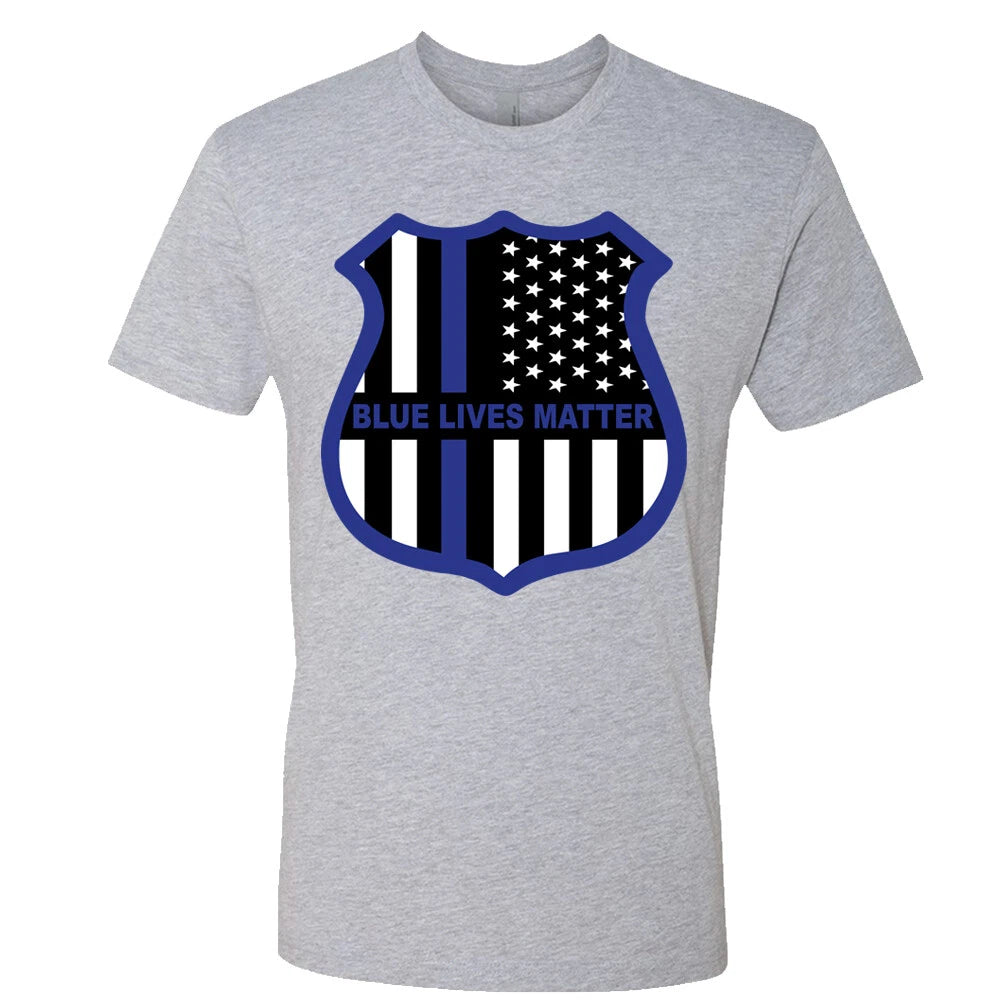 Blue Lives Matter Thin Line Unisex T shirt American flag USA Police badge Cops