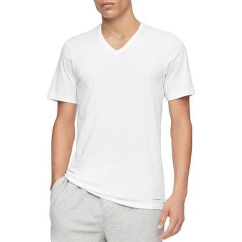 Calvin Klein Slim Fit V-Neck T-Shirt Men's XL White Short Sleeve - Pack of 3