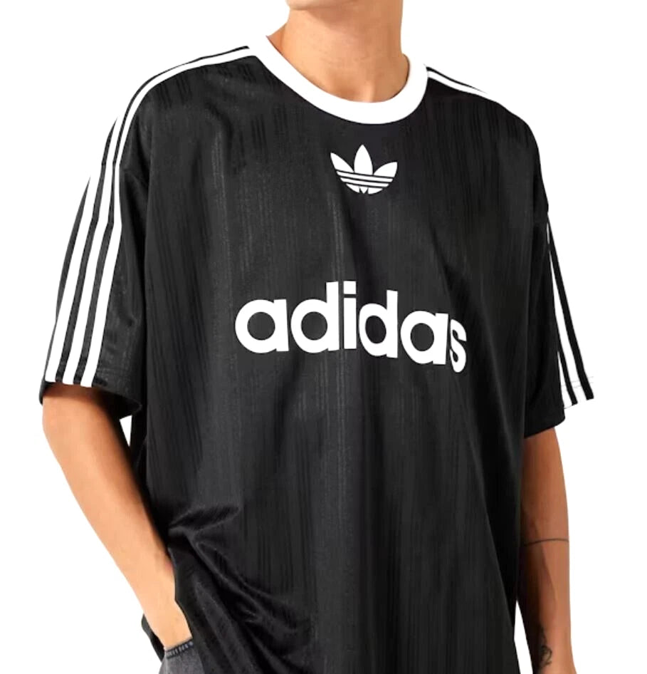 NEW MEN'S ADIDAS ORIGINALS TREFOIL POLY TEE SHIRT ~SIZE LARGE  #IU2341 BLACK