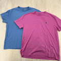 Mens Polo Ralph Lauren Classic Fit T-Shirt Bundle M Pink Blue Cotton Lot Of 2