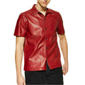 Men's Authentic Lambskin Leather Premium Shirt Jacket Stylish Soft Shirt Red