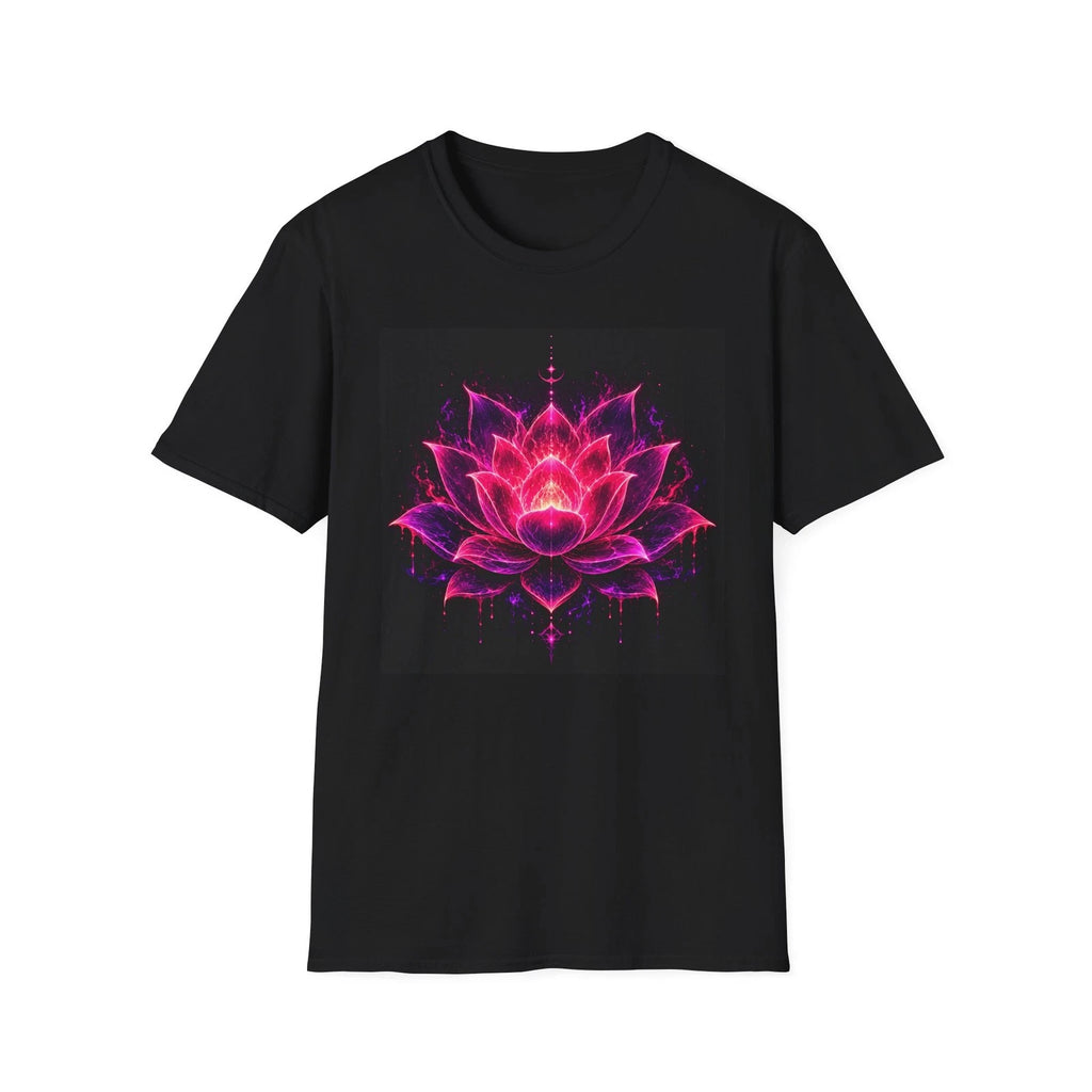 Neon Lotus Flower T-Shirt | Pink Mandala Floral Tee