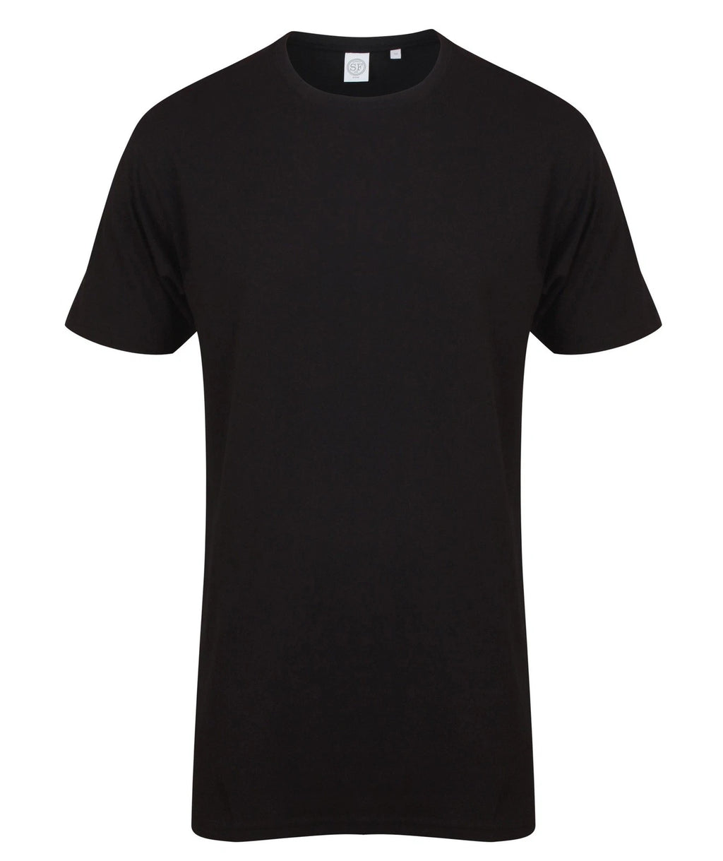 SF Longline t-shirt with dipped hem - Tear-out label