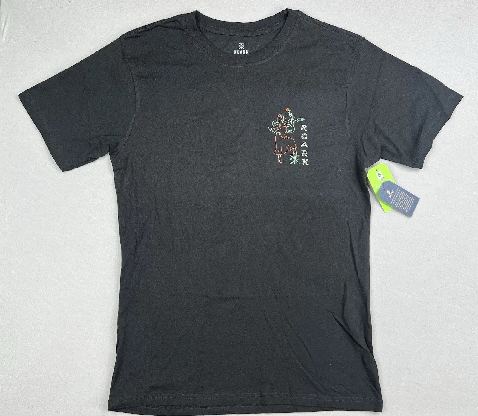 Roark Mens Amor Es Ciego Organic Cotton Premium T Shirt Black Sz M