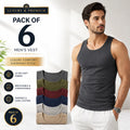6 Pack MENS VESTS 100% COTTON TANK SUMMER TRAINING GYM TOPS PLAIN S-5XL LOT