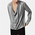 New Mens Casual Slim Shirts Button Down Blouse Loose Tops Street Club Party