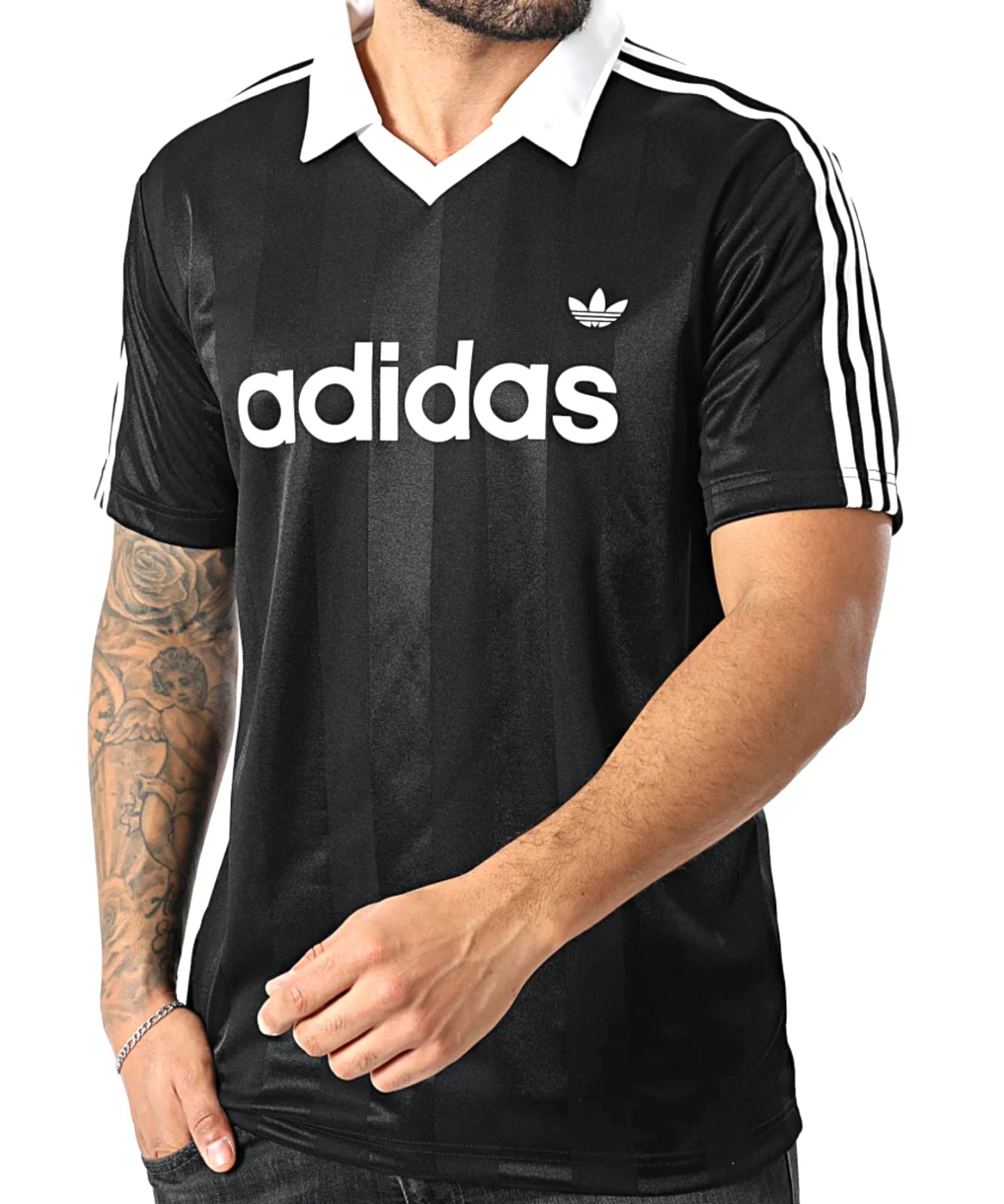 NEW MEN'S ADIDAS ORIGINALS TREFOIL POLY COLLAR TEE SHIRT ~SIZE XL #KE358