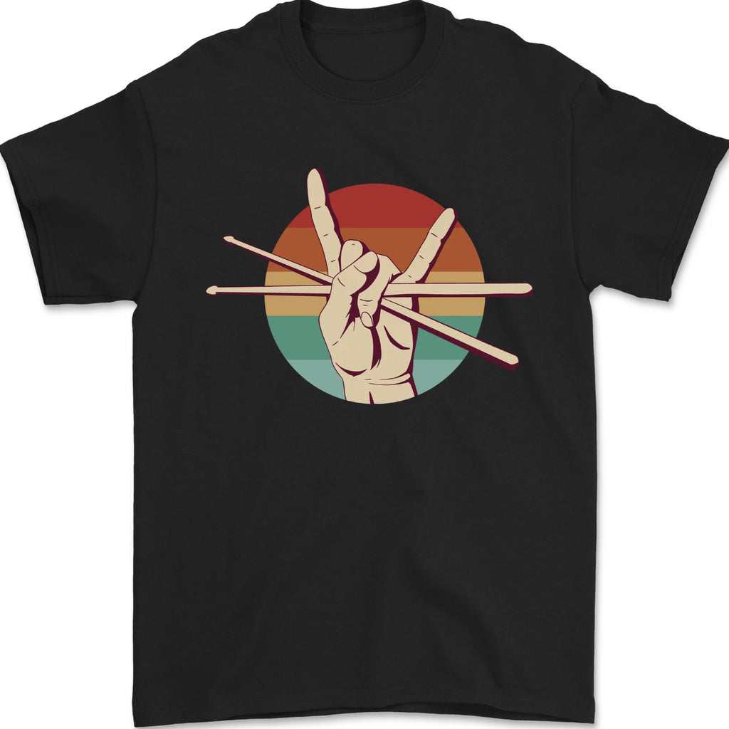 Drum Salute Drummer Drumming Mens T-Shirt 100% Cotton