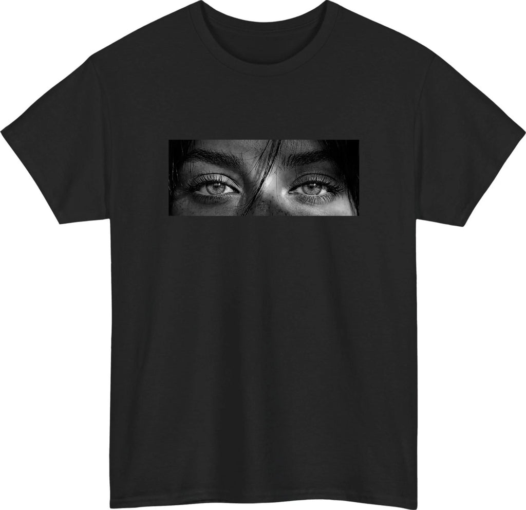 Personalised Eyes Portrait Print T-Shirt -Custom Eyes Photo Black & White Effect