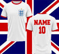 Personalised England Soccer Tshirt, England Soccer Ringer shirt, England Cup Tee