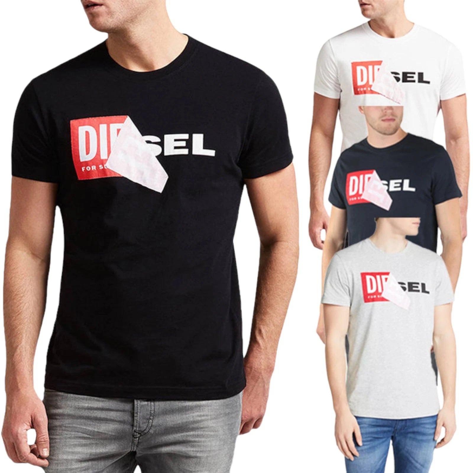 DIESEL T DIEGO QA Mens T Shirt Short Sleeve Crew Neck Casual Slim Fit Cotton Tee