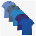 Gildan Mens 5-Pack Gym Leisure Fusion Crew Cotton T-Shirt Plain Bundle UK