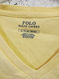 Ralph Lauren Polo Yellow V Neck Short Sleeve Single Stitch T Shirt Size XL