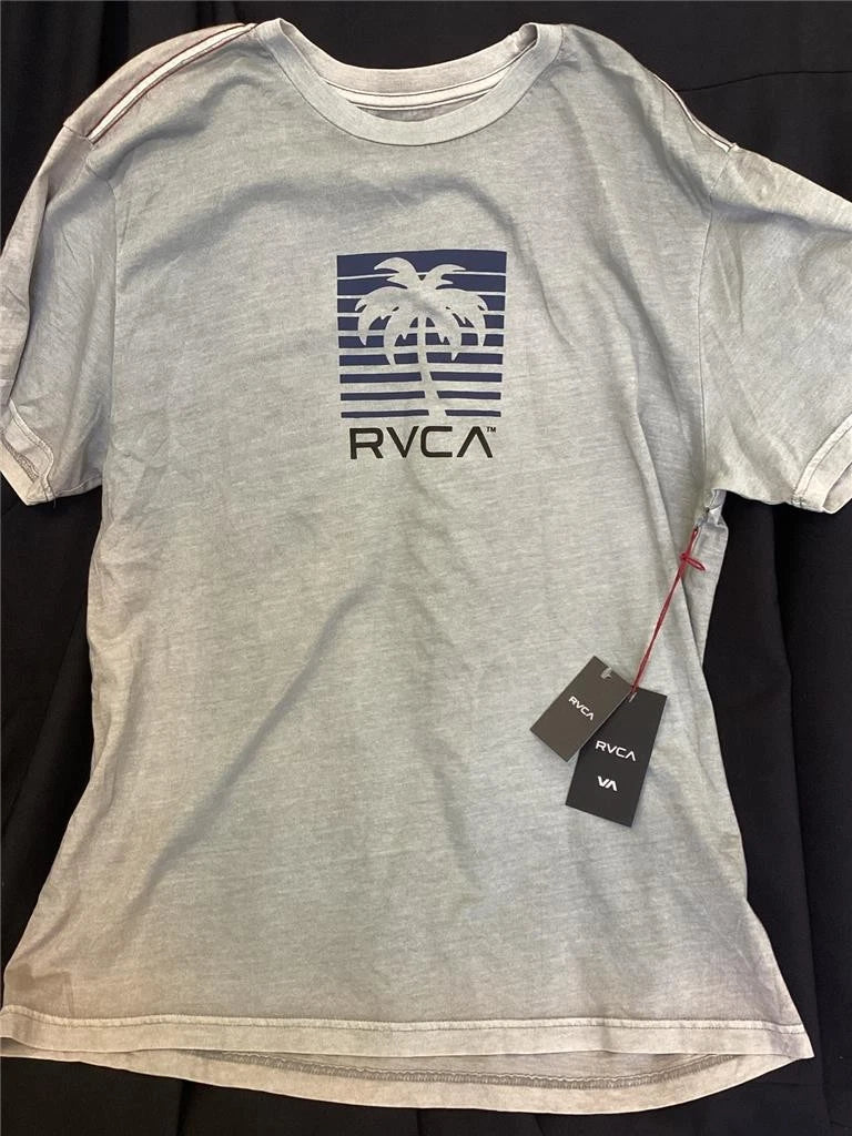 .= RVCA Palm Beach Short Sleeve Men T-Shirt Slim Fit Size XXL Cotton NEW