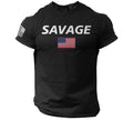 Savage American Flag T-Shirt – Black Patriotic USA Tee Military Veteran Pride