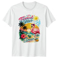 Tropical Vibes Summer Womens T-Shirt Flamingo Tropical Holiday Gift For Her