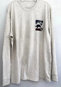 IZOD Men's Long Sleeve Saltwater Graphic T-Shirt, Oatmeal Heather, Medium