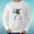 Felpa Man Light Sweater White " Murales Art. Flower " Road To Happiness