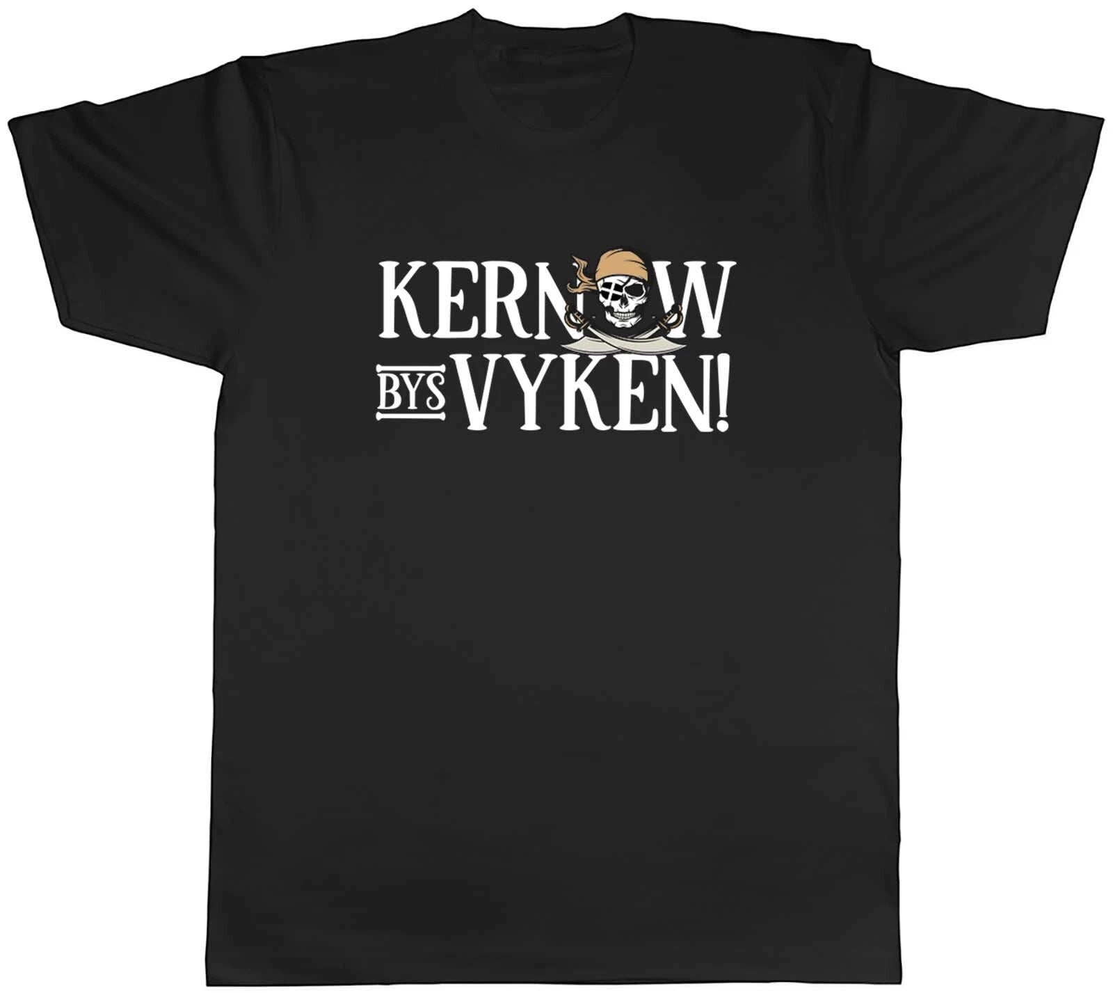 Kernow Bys Vyken Mens T-Shirt Cornwall Forever Pirate Unisex Tee Gift