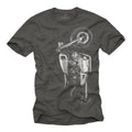 Custom Conversion Motorcycle Mens T-Shirt with Virago XV 750 Cafe Racer - Biker Men