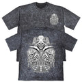 Horned Skeleton Demon Mens Carbon Grey Heavyweight 240gsm Vintage T-Shirt