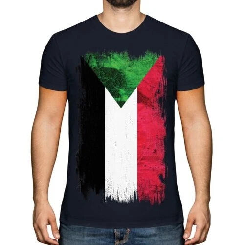 Sudan Grunge Flagge Herren T-Shirt As-Sudan Fußball Sudanesische Geschenk