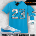 Tee Shirt Matching AJ 11 Low University Blue 2026 Match Sneaker Retro Number 23