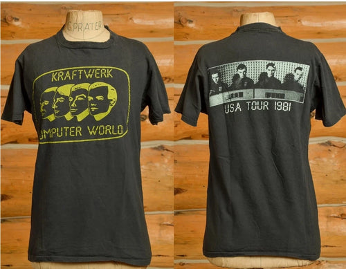 2 Sides Kraftwerk Computer World Tour 1980s Black Cotton S-5XL Shirt AD333