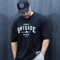Oversized Loose Fit Printed Gym T Shirt For Men Cotton Casual Tees For Summer