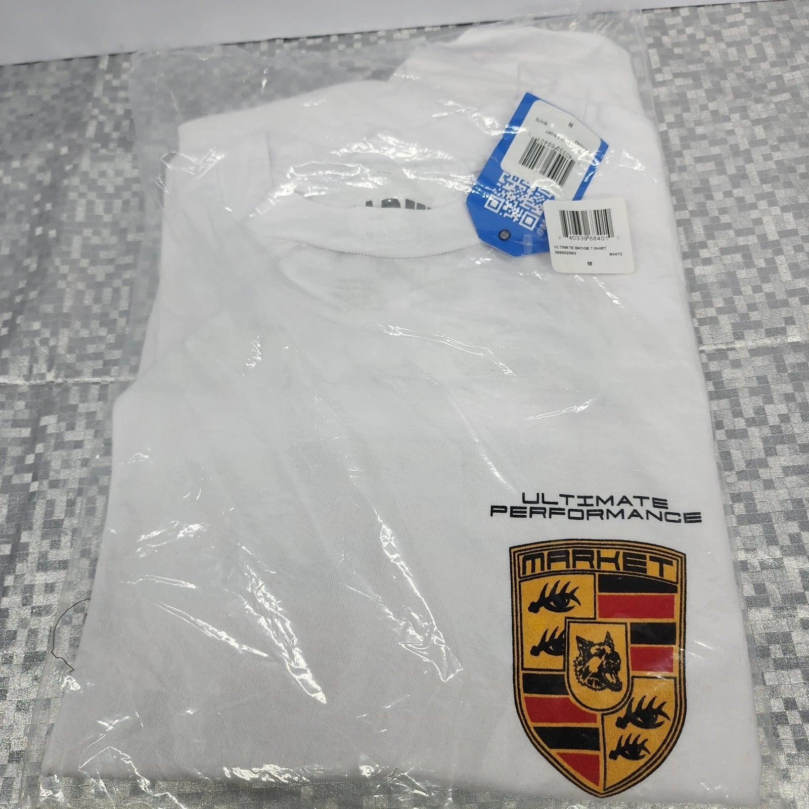 MARKET T Shirt NEW Ultimate Badge Porsche Style Tee White Medium Chinatown
