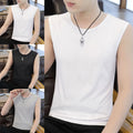 Men's Ice Silk Tank Tops Stylish Body Shaping Underwear for Fitness Enthusiasts