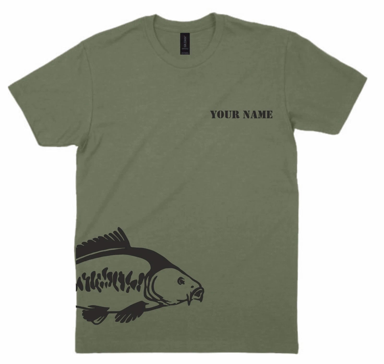 Personalised Carp Fishing T Shirt Custom Name Angler Fisherman Gift