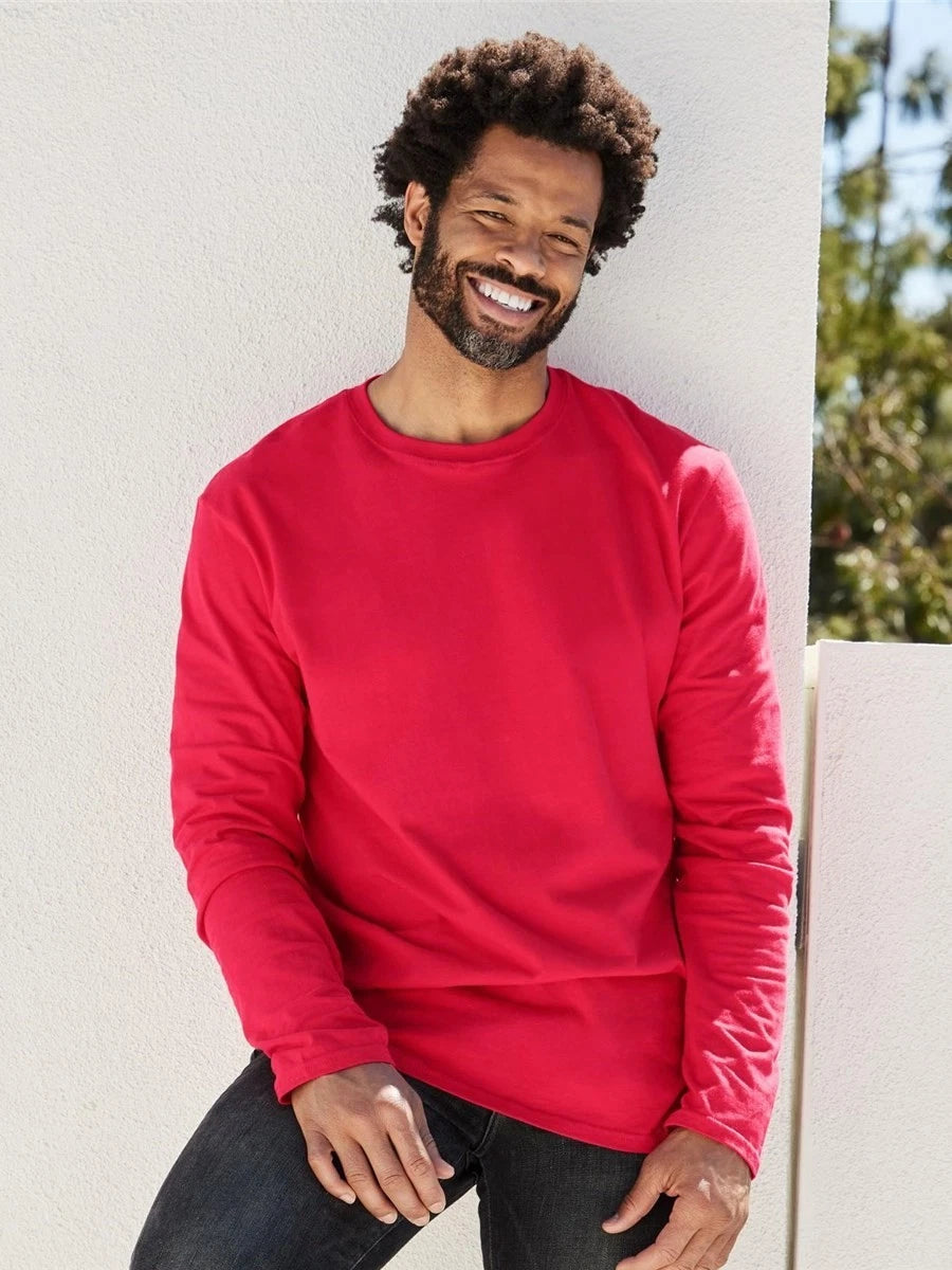 Gildan Mens Softstyle Long Sleeve T Shirt Cotton Crew Neck Plain Casual Tee UK S
