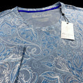 Robert Graham Paisley Floral Short Sleeve T-Shirt Slate Blue 4XL $118