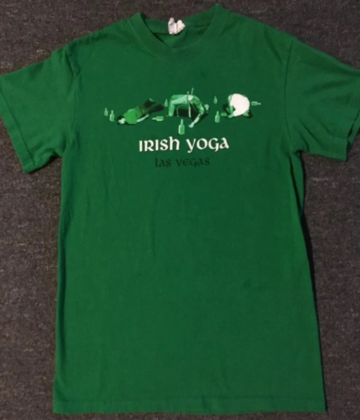 Vtg Las Vegas Irish Yoga Shirt S Drinking Funny Joke Strip Casino Beer MGM 90s