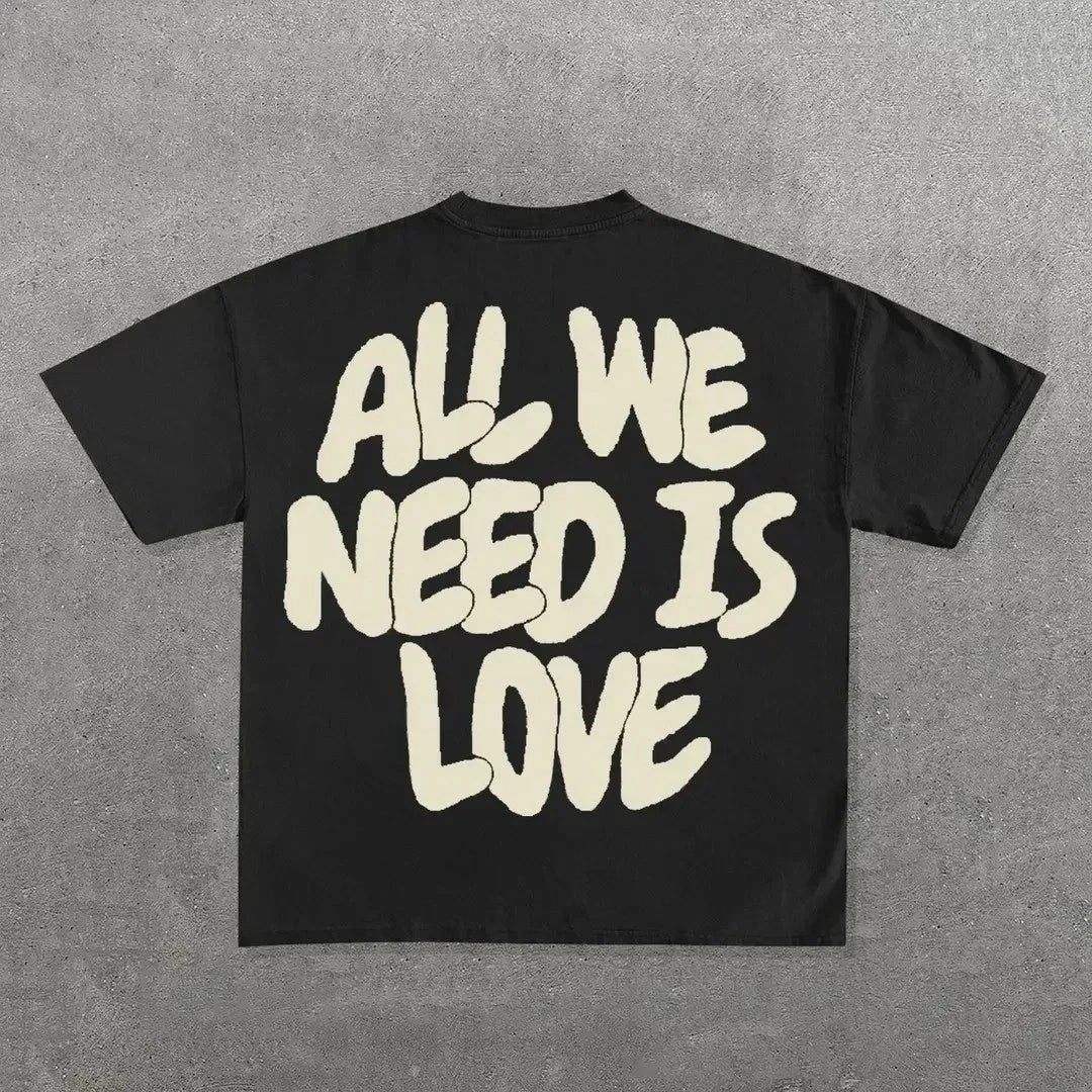Men's Hip Hop Graphic Print Oversized Cotton Round Neck TShirt Streetwear
