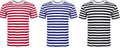 Unisex Mens Womens Striped T-shirt Short Sleeve Crew Neck SummerTop