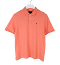 Mens LARGE Slim Fit Polo Neck Short Sleeve Coral Logo T-Shirt