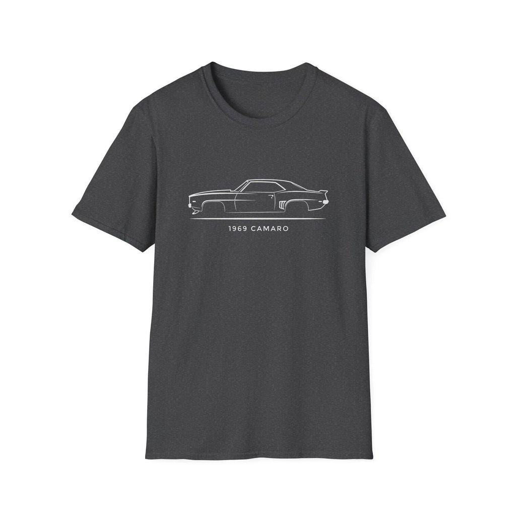 1969 Camaro Classic Muscle Car Line Art Vintage Style T-Shirt