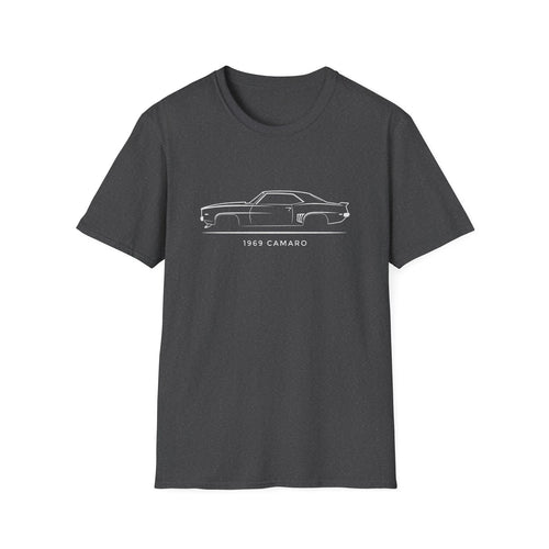 1969 Camaro Classic Muscle Car Line Art Vintage Style T-Shirt