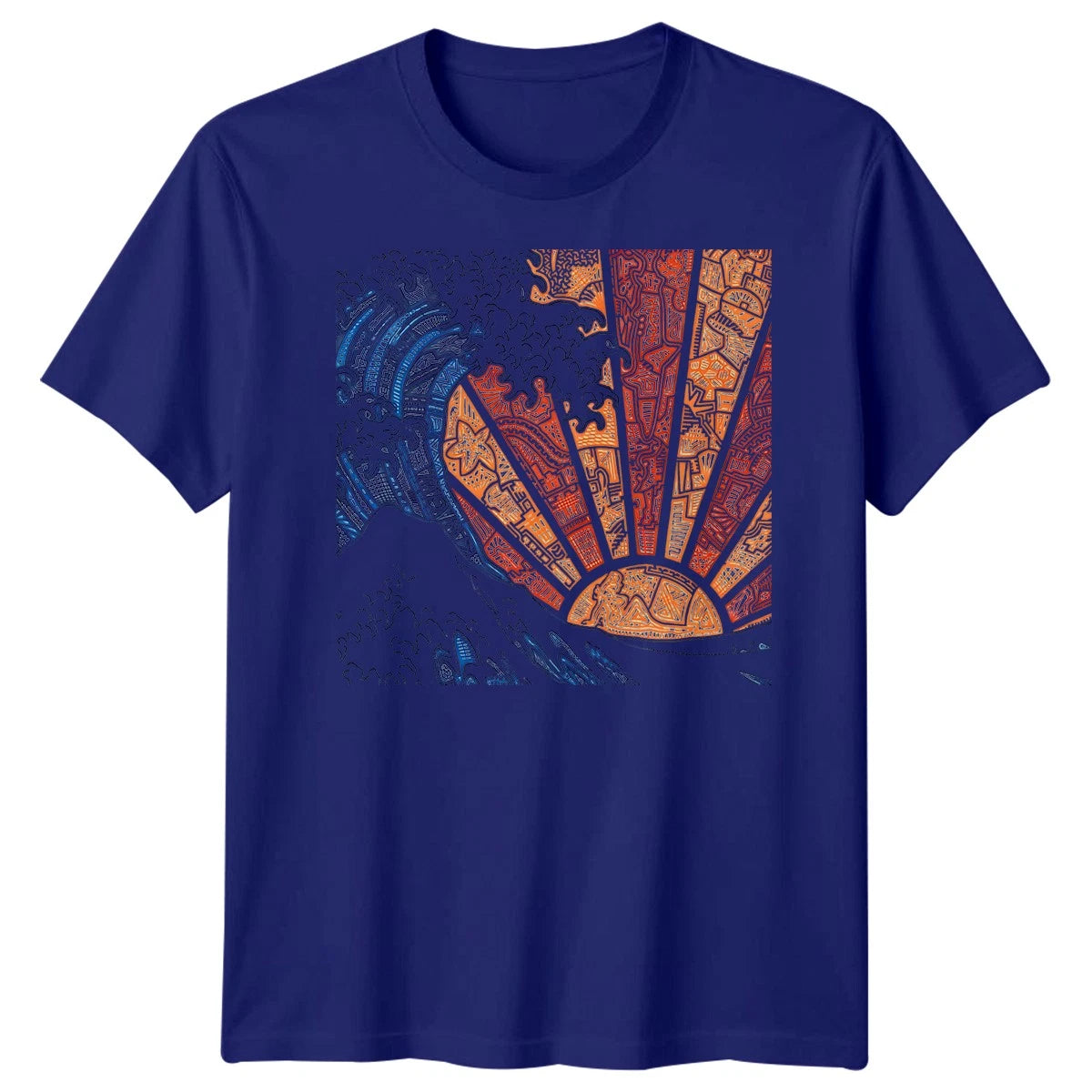 Wave Sun Tribal Art Mens T Shirt Abstract Design