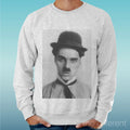 Felpa Man Light Sweater Light Grey " Charlie Chaplin Charlot "