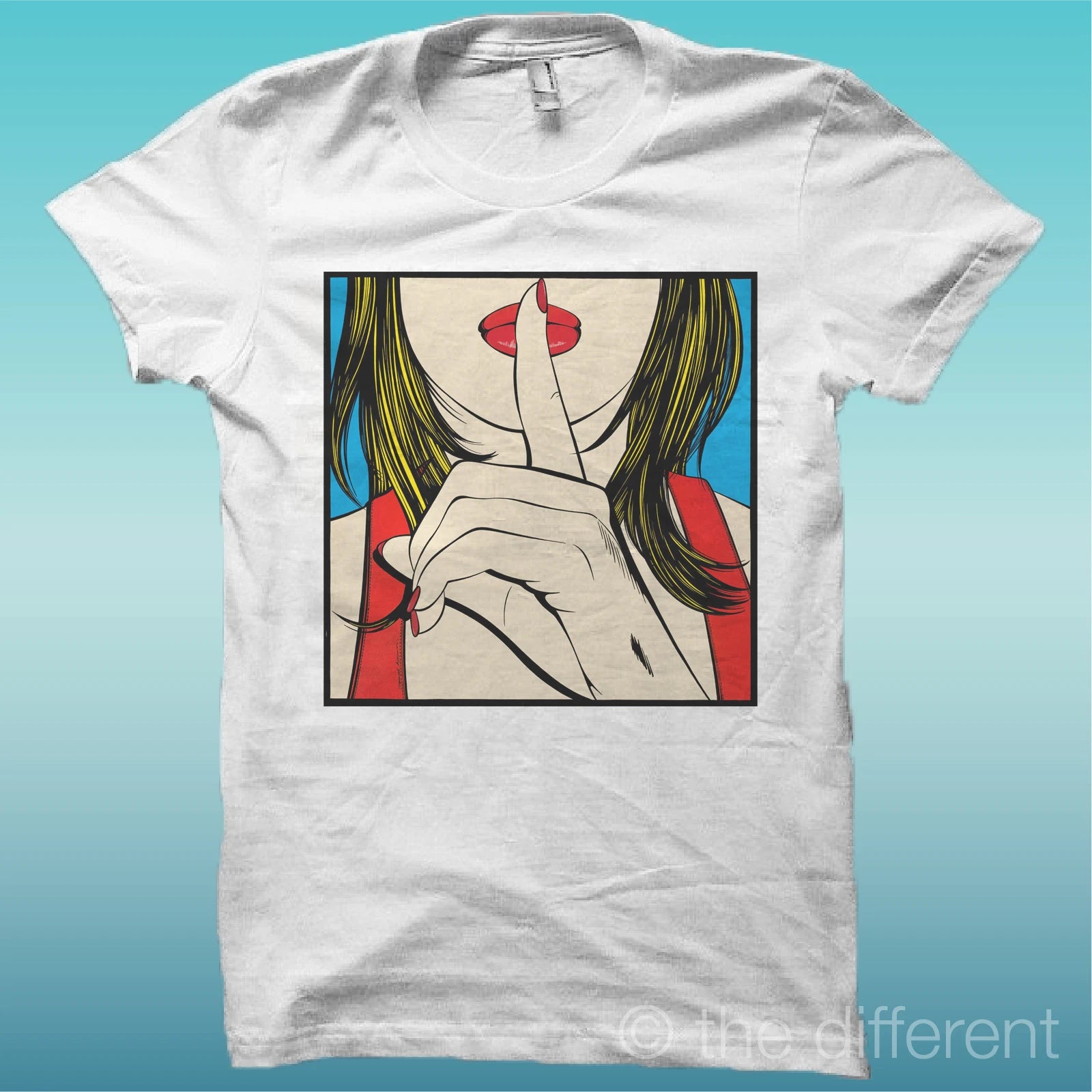T-Shirt 'Quadro Ragazza Silenzio' White The Happiness Is Have My T-Shirt New