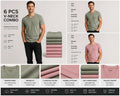 True Classic V-Neck 6 Pack Men Size XL Pink & Sage Special Bundle Deal