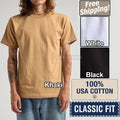 Mens Heavyweight 100% USA Cotton T-Shirt Short Sleeve Premium Tee S-5XL NEW!